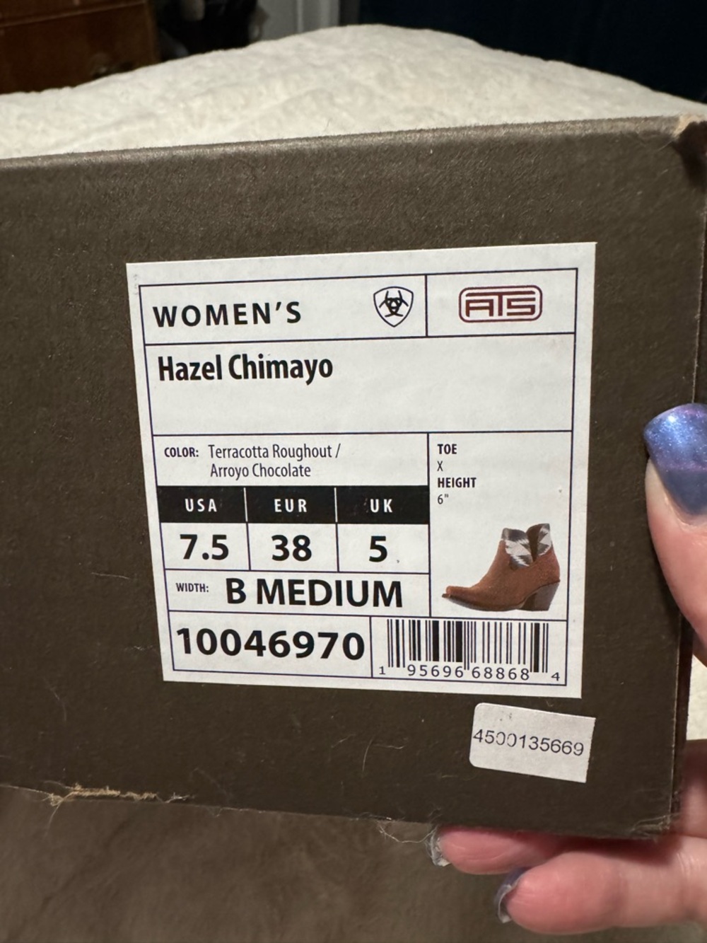 Ariat Hazel Chimayo Terracotta & Chocolate Ankle Wedge Boots
